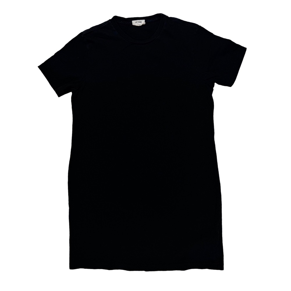 RE/DONE T-Shirt Dress Womens Small Stone‎ Black Excellent Cotton Mini 055-8WTD